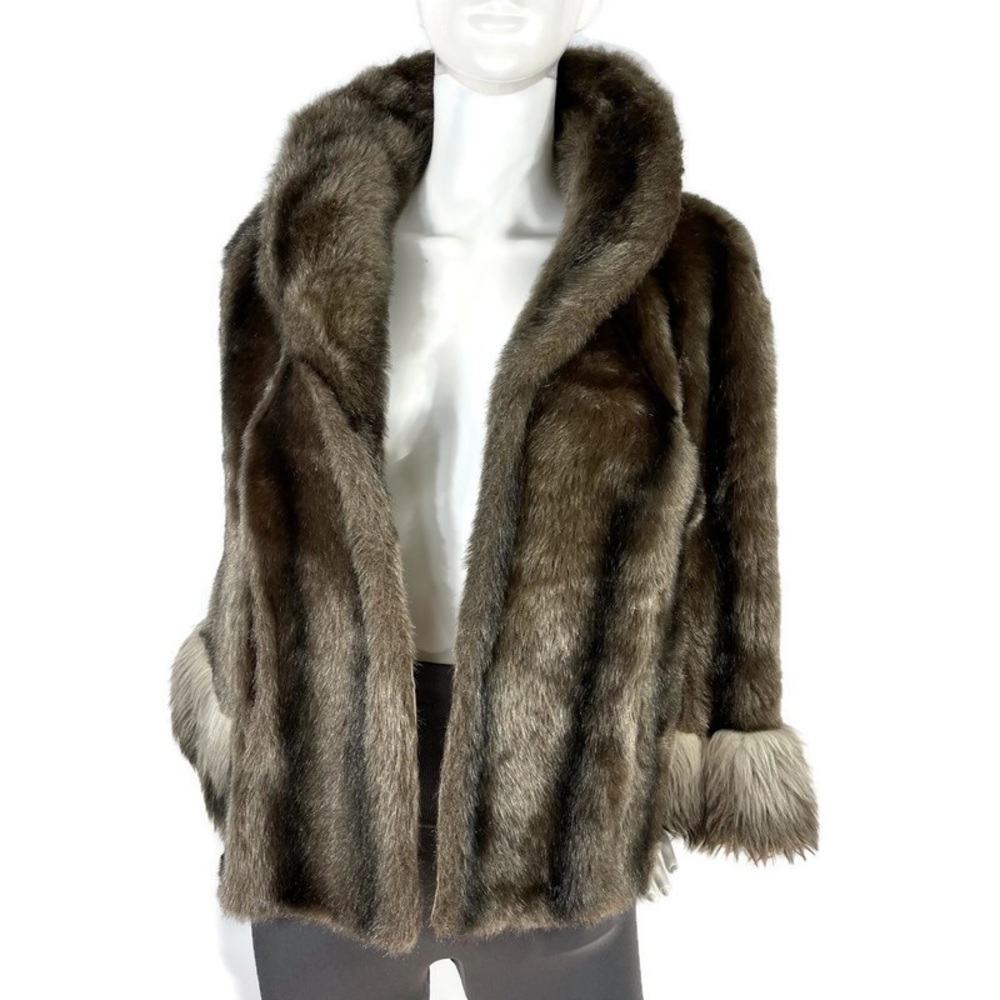 Vintage GLENOIT Faux Fur Cape - Made in the USA